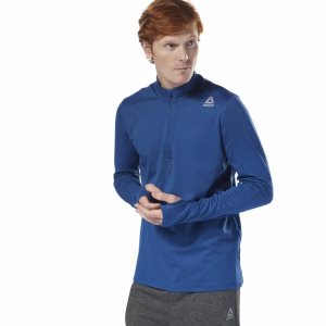 Reebok Running Quarter Zip Sweatshirt Herren - Blau - DE 913-JNA